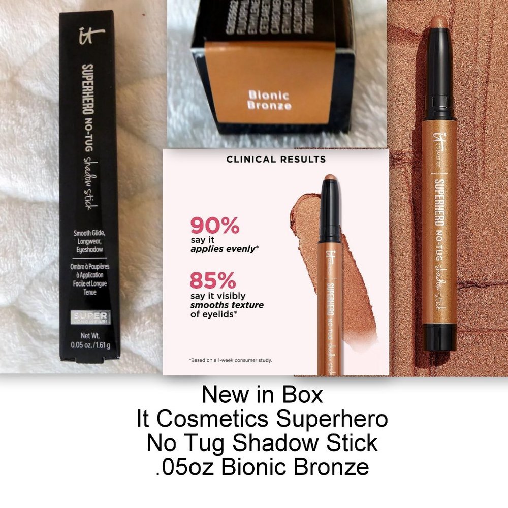 New in Box It Cosmetics Superhero No Tug Shadow Stick .05oz Bionic Bronze
